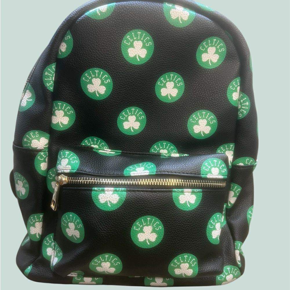 Black And Green Patterned Backpack - image 8